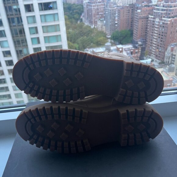 J. CREW - LIGHTWEIGHT LEATHER NORDIC HIKER BOOT - 9 M - LIGHT CARAMEL (TAN) EUC - Picture 7 of 9